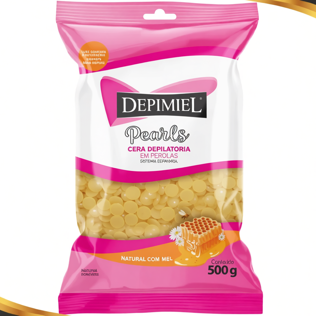 Cera Depilatória em Pérolas Natural com Mel Depimiel 500g Profissional Original