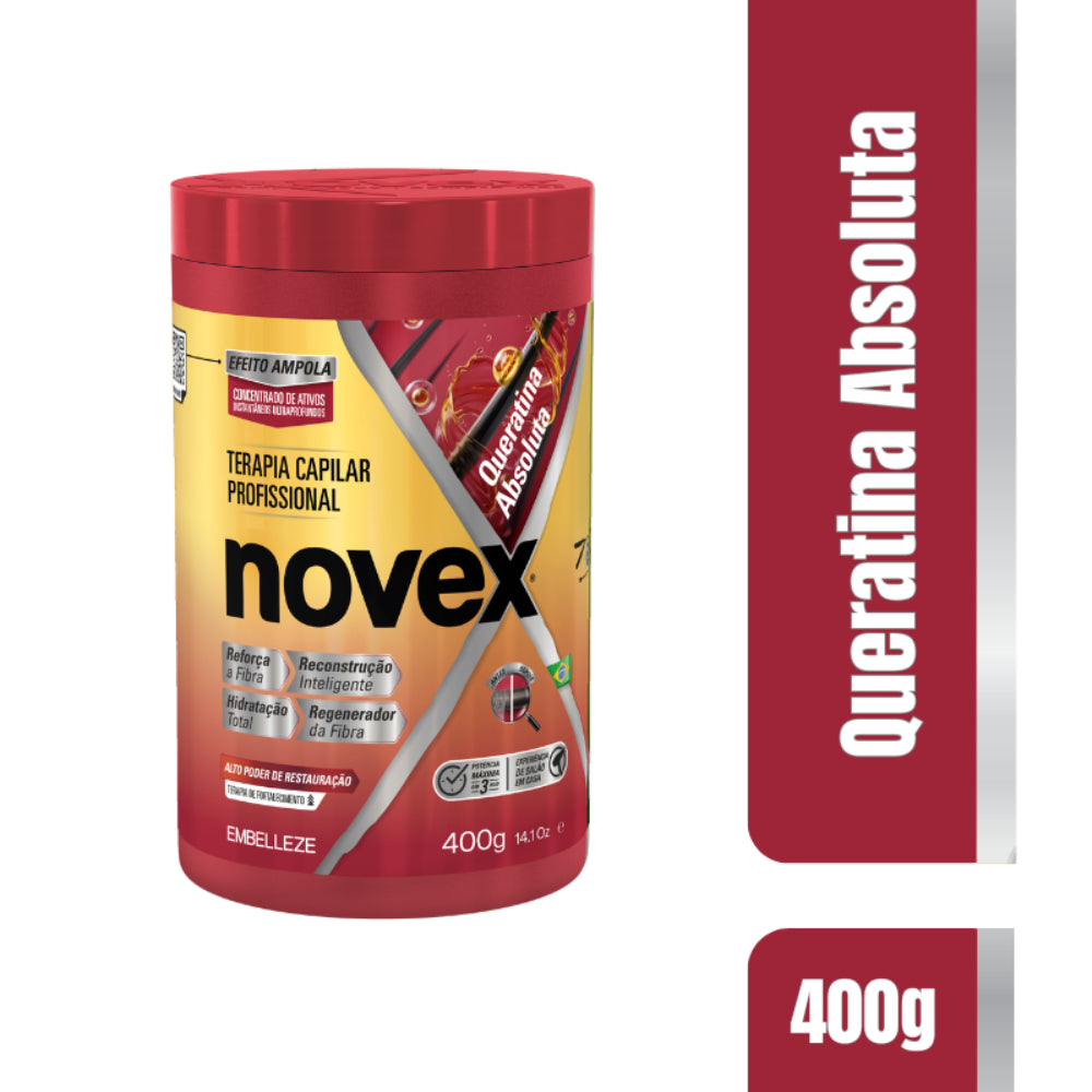 Creme de Tratamento Novex Queratina Absoluta 400g | Reconstrução Capilar, Fortalecimento e Brilho