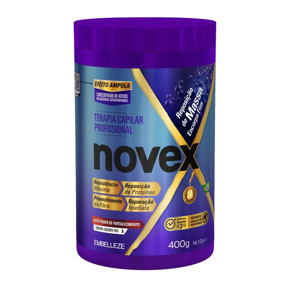 Creme de Tratamento Novex Reposição de Massa 400g | Reconstrução, Hidratação e Fortalecimento dos Fios