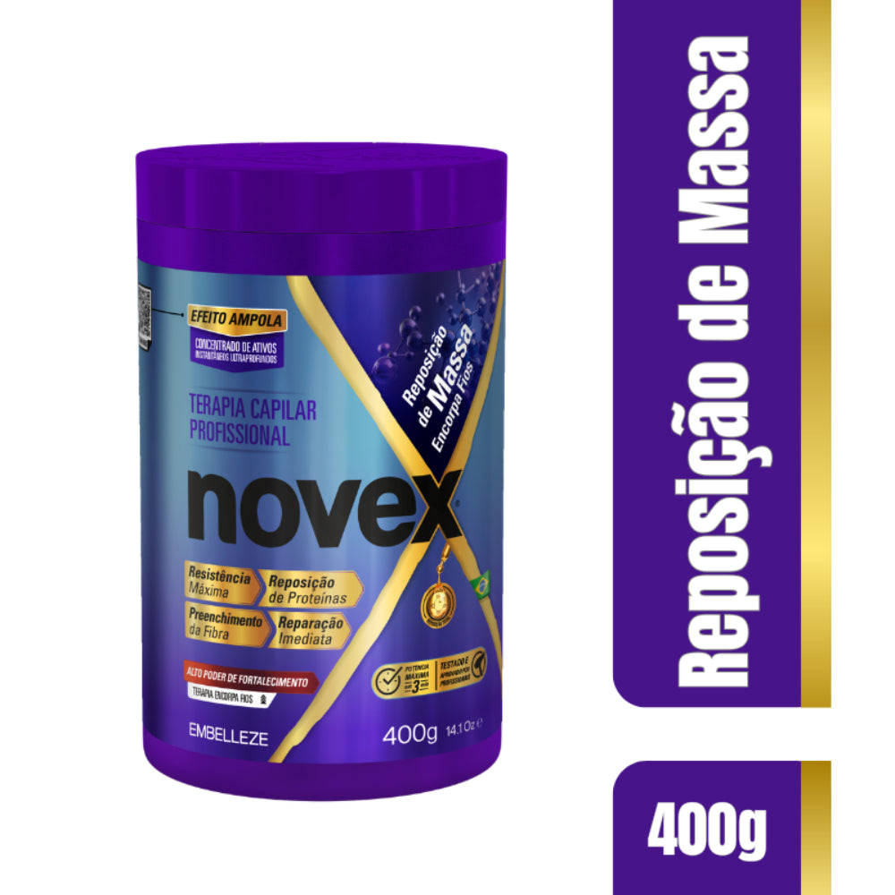 Creme de Tratamento Novex Reposição de Massa 400g | Reconstrução, Hidratação e Fortalecimento dos Fios