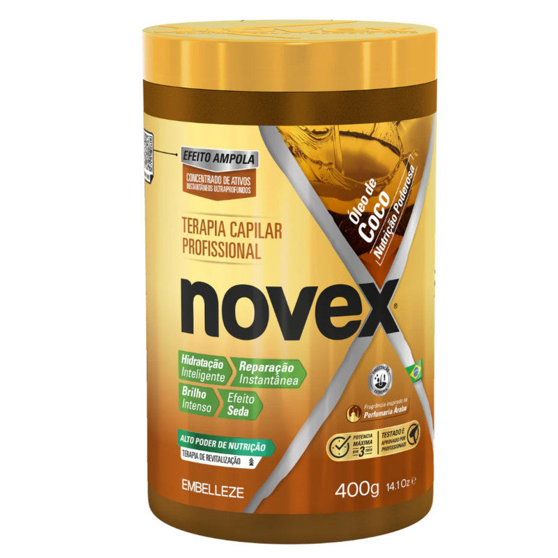 Creme de Tratamento Novex Óleo de Coco 400g | Hidratação Profunda, Nutrição e Brilho Intenso