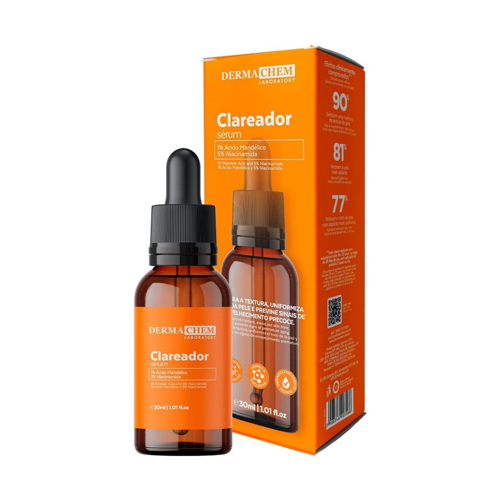 Sérum Clareador Facial Dermachem 30ml | Clareia Manchas, Melasma e Uniformiza o Tom da Pele