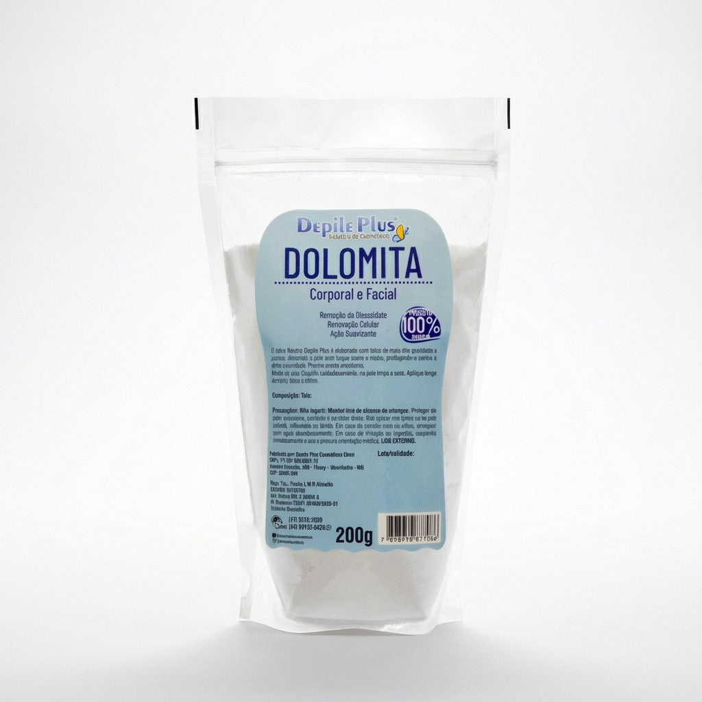 Talco Corporal e Facial em Pó Dolomita Depile Plus 200g Clareador