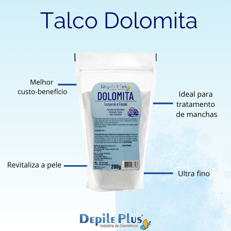Kit Depile Plus Óleo Hidratante Removedor de Cera Algodão 100ml + Talco Dolomita 200g Original