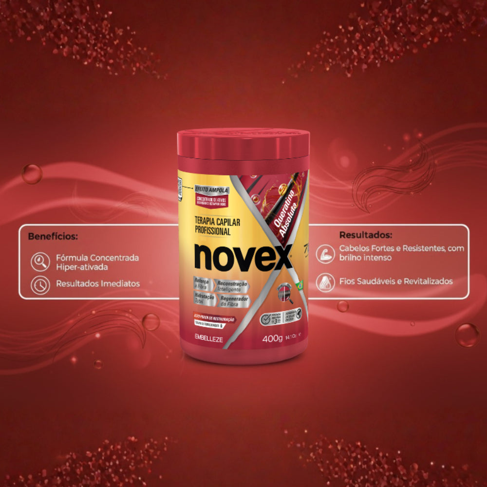 Creme de Tratamento Novex Queratina Absoluta 400g | Reconstrução Capilar, Fortalecimento e Brilho
