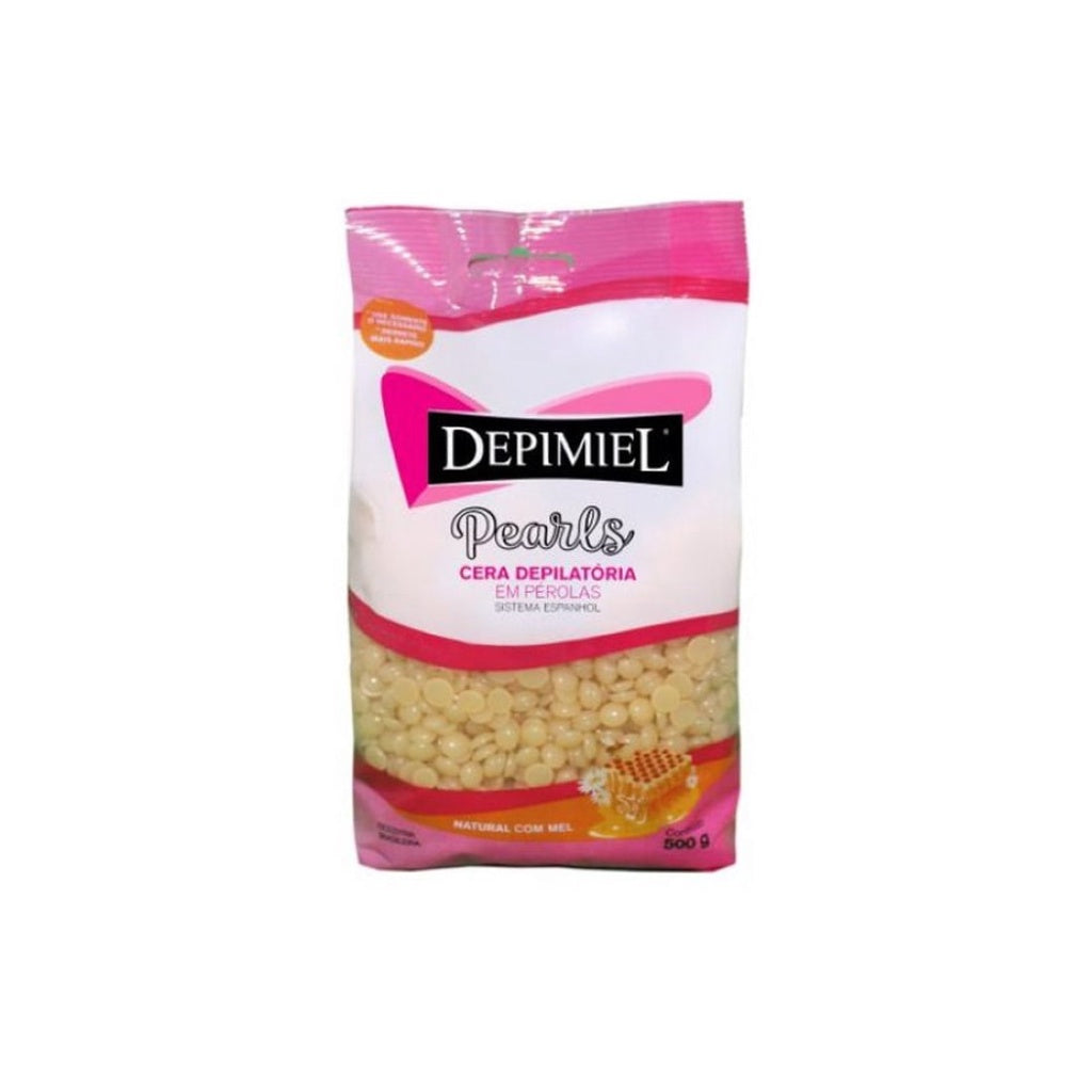 Cera Depilatória em Pérolas Natural com Mel Depimiel 500g Profissional Original