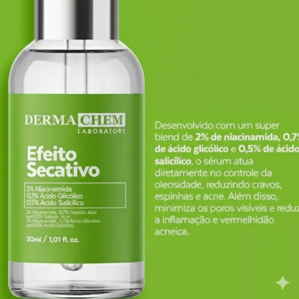 Sérum Facial Secativo Dermachem Ácido Salicílico 30ml | Antiacne, Controle da Oleosidade e Ação Anti-Inflamatória