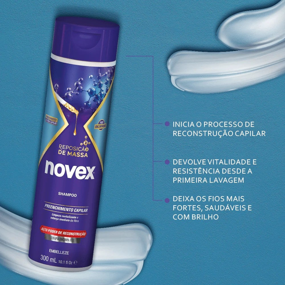 Kit Novex Reposição de Massa Capilar Shampoo + Recarga Tratamento Intensivo 80g Original
