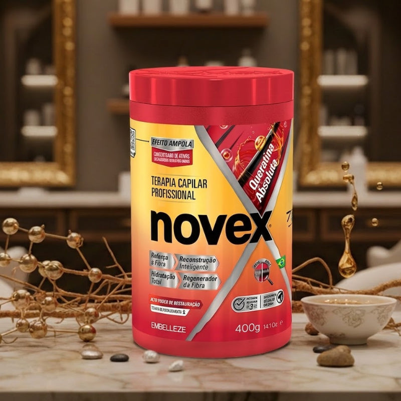 Creme de Tratamento Novex Queratina Absoluta 400g | Reconstrução Capilar, Fortalecimento e Brilho