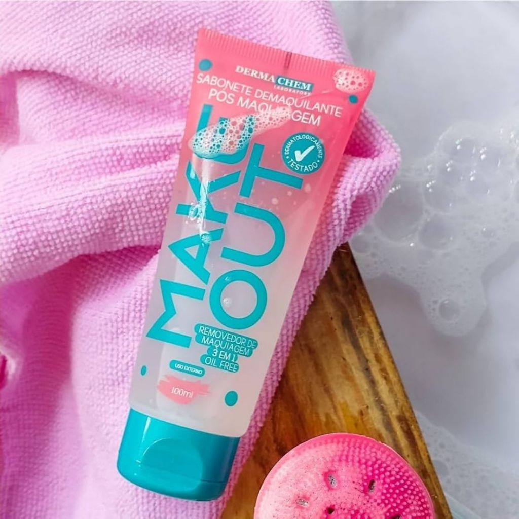Sabonete Demaquilante Pós Maquiagem Make Out Dermachem 100ml Limpeza Facial Profunda