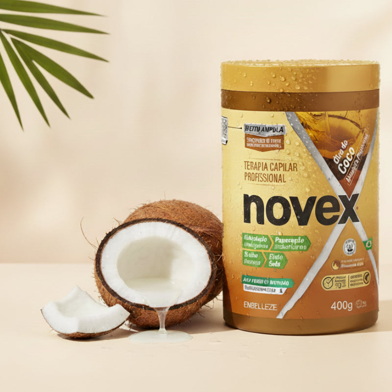 Creme de Tratamento Novex Óleo de Coco 400g | Hidratação Profunda, Nutrição e Brilho Intenso