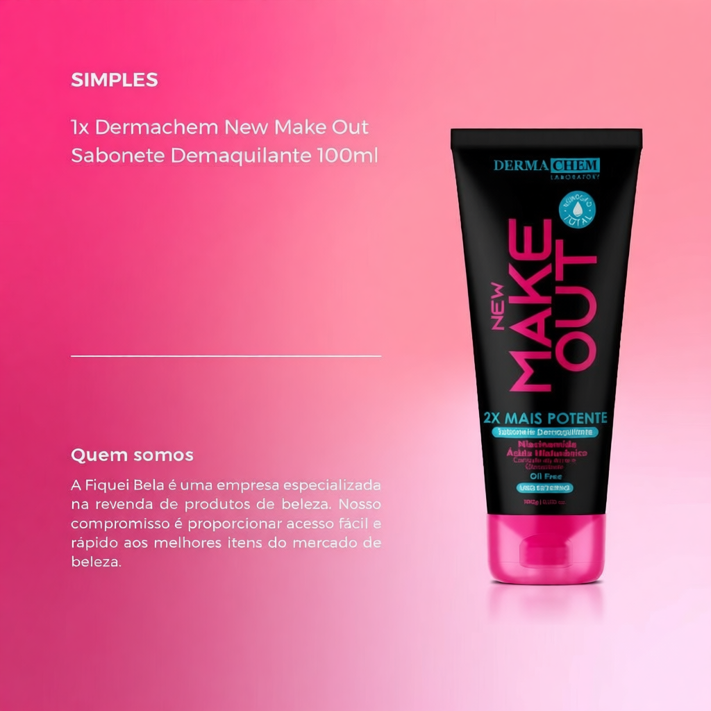 Sabonete Demaquilante New Make Out Dermachem 100ml Limpeza Facial Removedor de Maquiagem