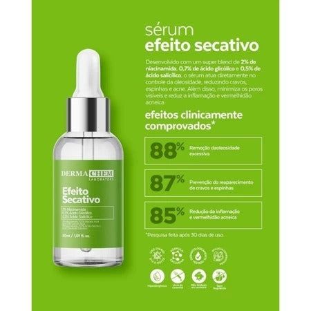 Sérum Facial Secativo Dermachem Ácido Salicílico 30ml | Antiacne, Controle da Oleosidade e Ação Anti-Inflamatória