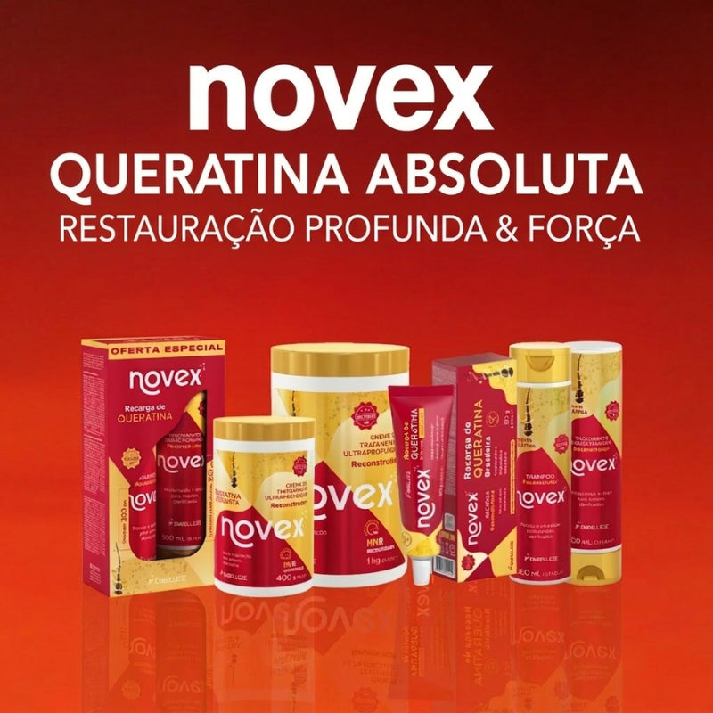Creme de Tratamento Novex Queratina Absoluta 400g | Reconstrução Capilar, Fortalecimento e Brilho