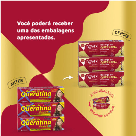 Recarga de Queratina Novex Brasileira 80g Tratamento Reconstrutor Capilar Original