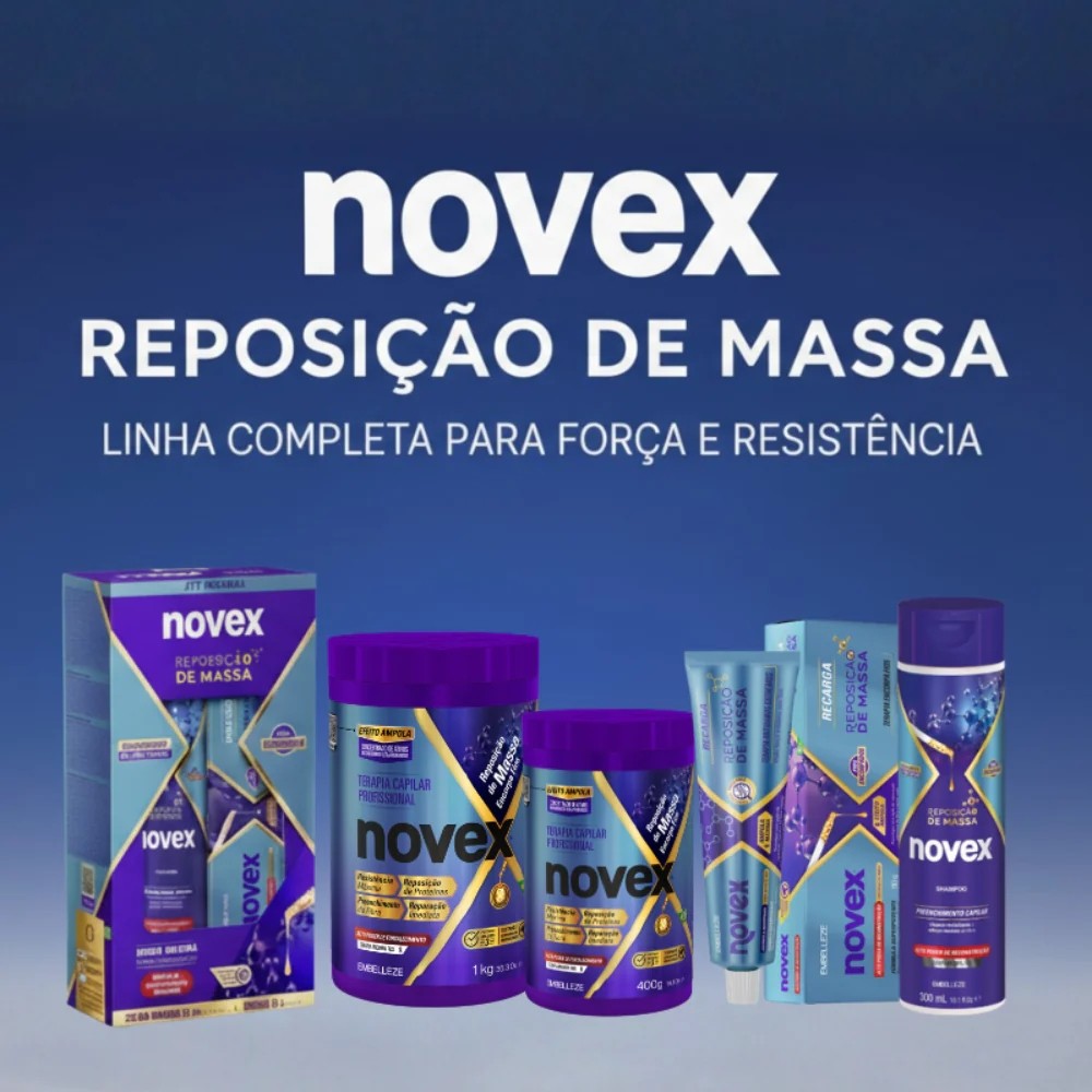 Kit Novex Reposição de Massa Capilar Shampoo + Recarga Tratamento Intensivo 80g Original